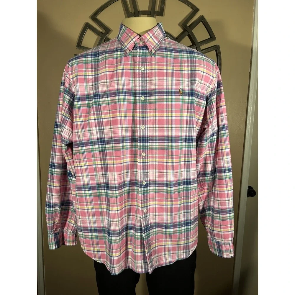 Ralph Lauren Long Sleeve Shirt Pink Multi Colored Plaid XXL